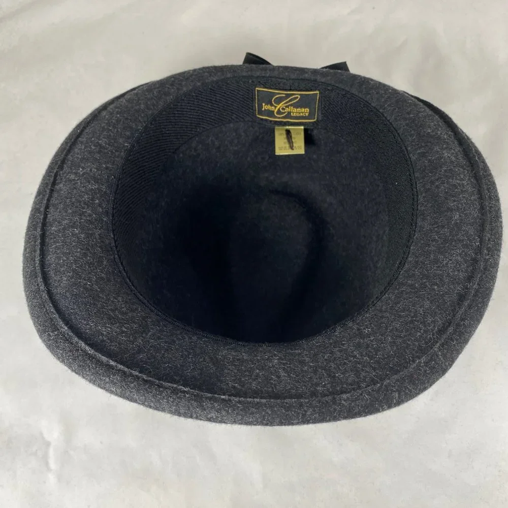 John Callanan Diamond Crown Fedora Hat Charcoal LV250 NWOT